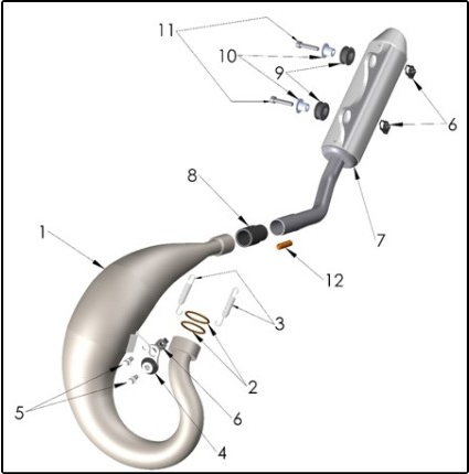 2027 CX50 SRx FWE - EXHAUST SYSTEM exploded diagram