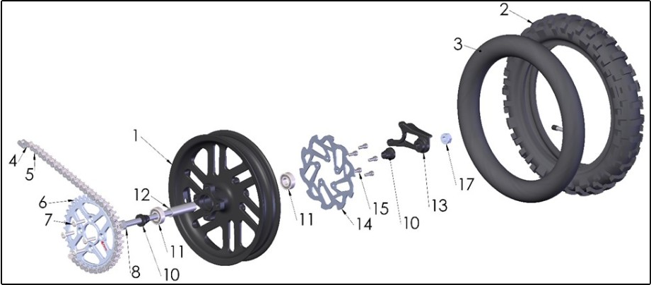 2027 CX50 SRx FWE - WHEEL - REAR exploded diagram