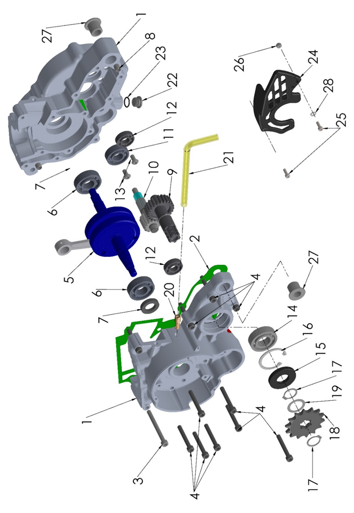 2024 Cobra CX50 JR - ENGINE - CRANKSHAFT & TRANSMISSION