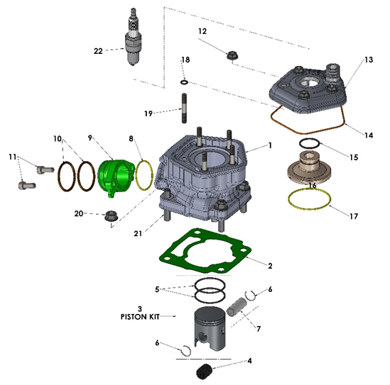 2024 Cobra CX50 JR - ENGINE - TOP END