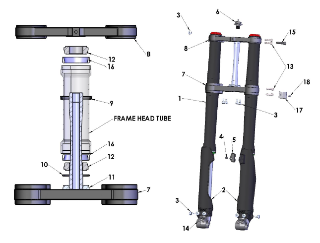 2024 Cobra CX65 - FORKS & TRIPLE CLAMPS