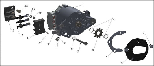 2023 - 2025 COBRA CX50 - MOTOR SYSTEM SPROCKET SIDE (CX5E)