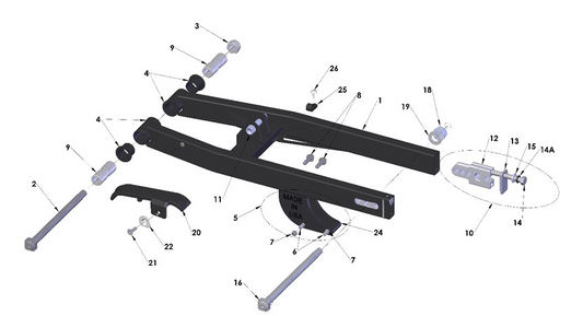 2023 Cobra CX50 SRx FWE - SWINGARM ASSEMBLY