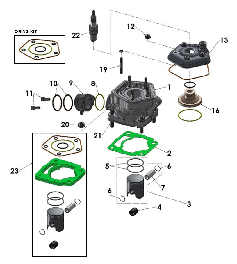 2017 - 2025 COBRA CX50 - VENOM ENGINE, TOP END (JR/P3/KING)