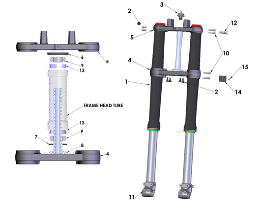 2026 Cobra CX65 - FORKS & TRIPLE CLAMPS