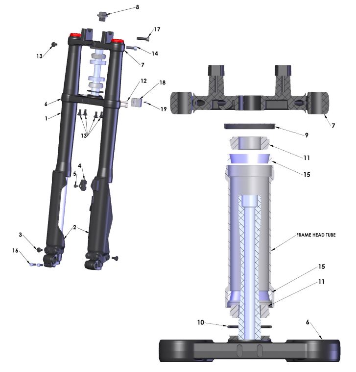 2025 Cobra CX3e - FORKS & TRIPLE CLAMPS