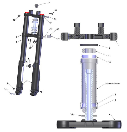 2025 Cobra CX3e - FORKS & TRIPLE CLAMPS