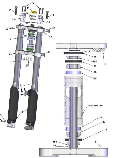 2017 Cobra CX50 KING - FORKS & TRIPLE CLAMPS
