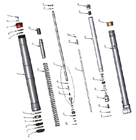 2017 Cobra CX50 KING - FORKS - LEG ASSEMBLY - BRAKE SIDE