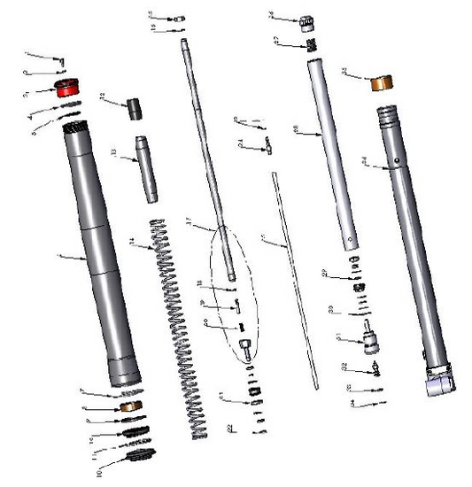 2017 Cobra CX50 KING - FORKS - LEG ASSEMBLY - BRAKE SIDE