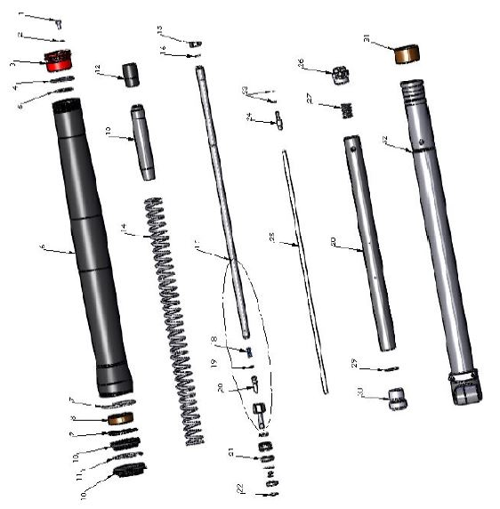 2017 Cobra CX50 KING - FORKS - LEG ASSEMBLY - NON-BRAKE SIDE