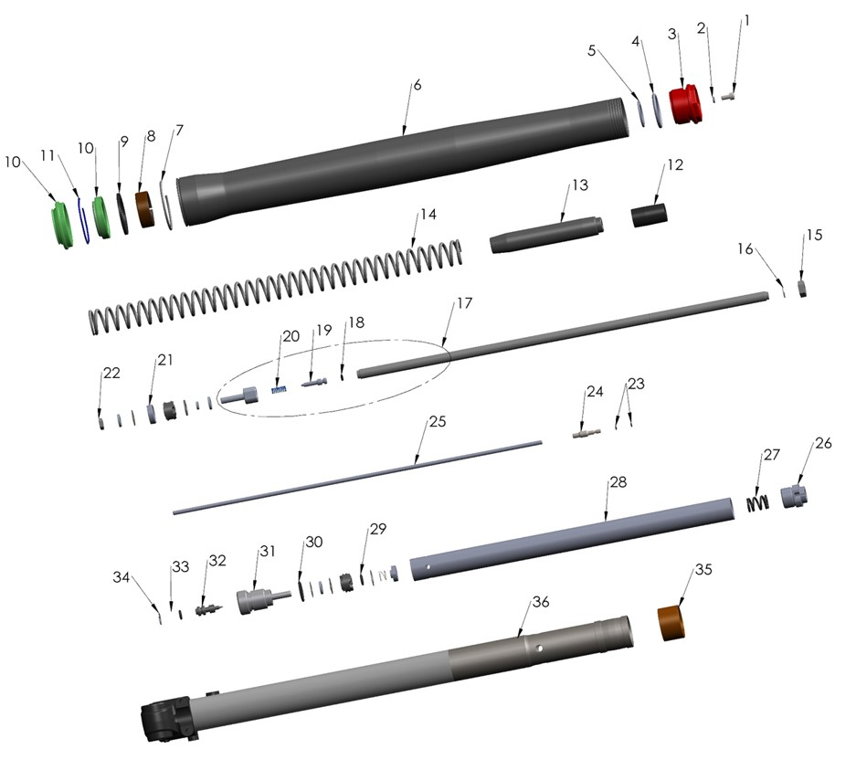 2026 Cobra CX50 JR - FORK LEG ASSEMBLY - BRAKE SIDE