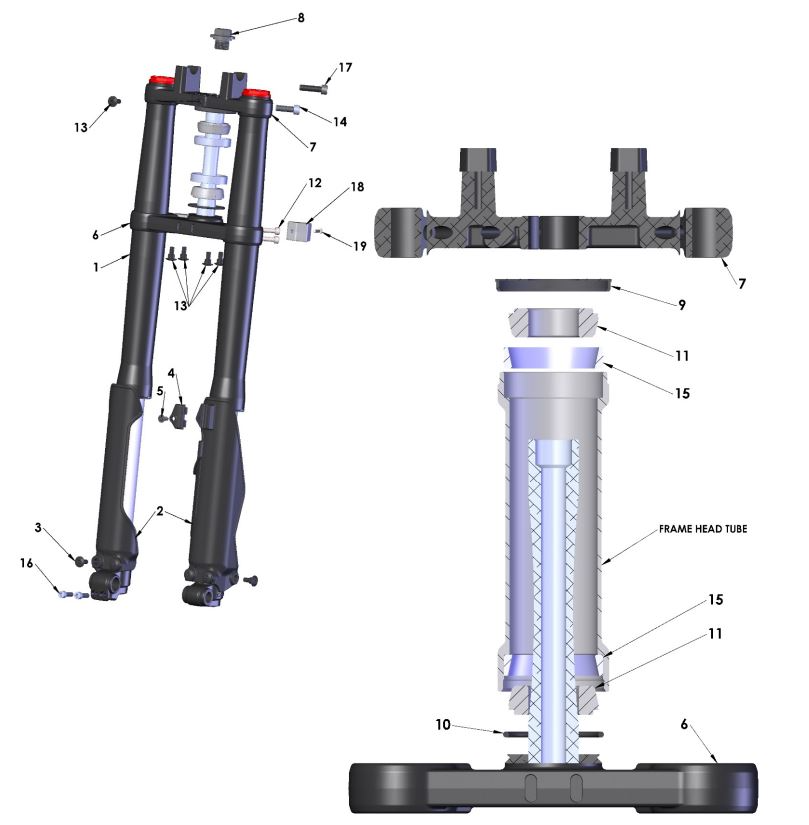 2022 Cobra CX50 SRX FWE - FORKS & TRIPLE CLAMPS