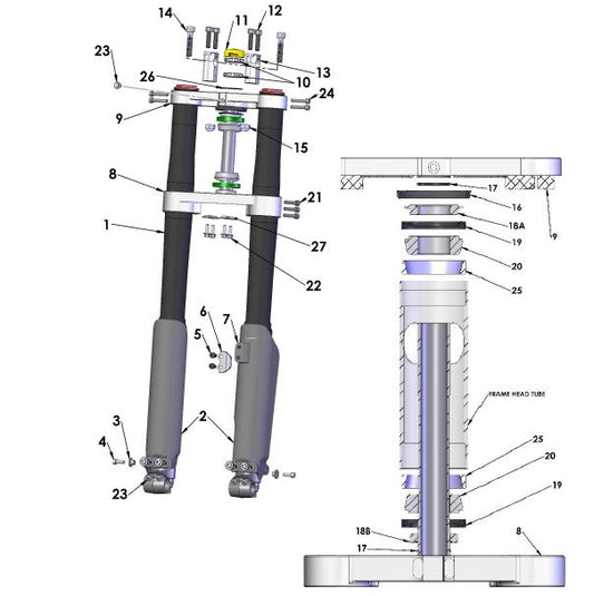 2017 Cobra CX65 -  FORKS & TRIPLE CLAMPS