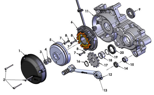 2019 Cobra CX65 - ENGINE - EXTERNAL PARTS LEFT SIDE