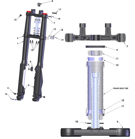 2023 Cobra CX50 SRx KING - FORKS & TRIPLE CLAMPS