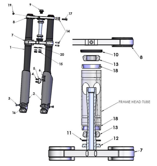 2019 Cobra CX65 -  FORKS & TRIPLE CLAMPS