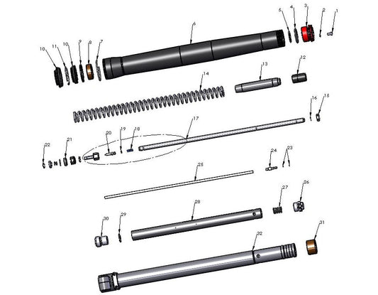 2017 Cobra CX50 FWE - FORKS - LEG ASSEMBLY - NON-BRAKE SIDE