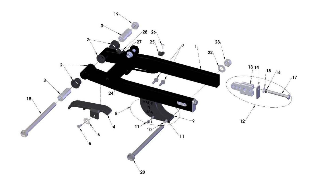 2021 Cobra CX50 P3 - SWINGARM ASSEMBLY