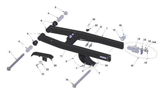 2023 Cobra CX50 SRx KING - SWINGARM ASSEMBLY