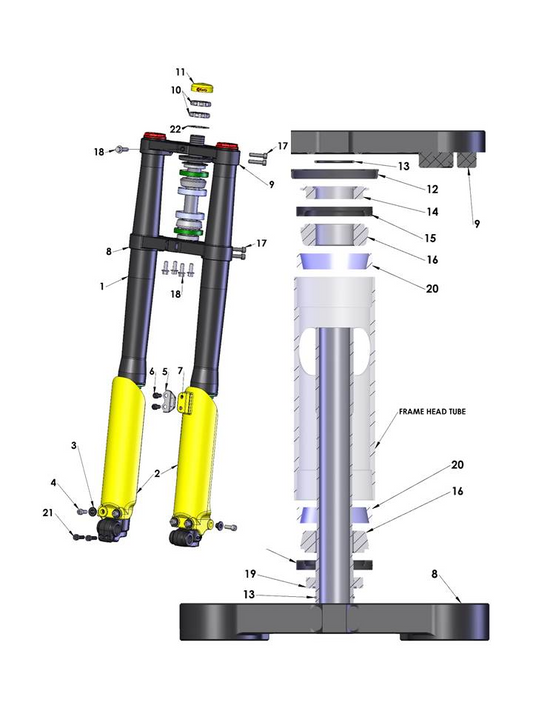 2018 Cobra CX50 FWE - FORKS & TRIPLE CLAMPS