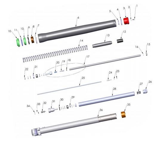2019 Cobra CX50 JR - FORKS - LEG ASSEMBLY - BRAKE SIDE