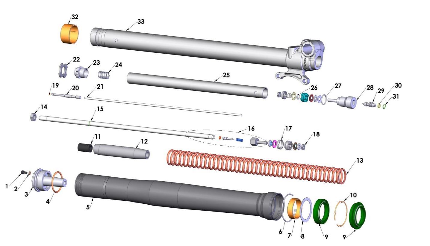 2019 Cobra CX65 - FORKS - LEG ASSEMBLY - BRAKE SIDE