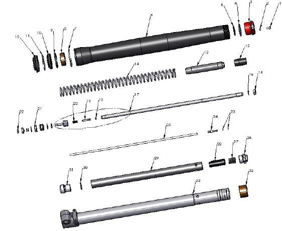 2017 Cobra CX50 JR - FORKS - LEG ASSEMBLY - NON-BRAKE SIDE