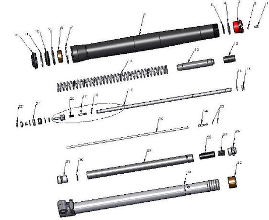 2017 Cobra CX50 JR - FORKS - LEG ASSEMBLY - NON-BRAKE SIDE