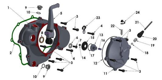 2019 Cobra CX65 - ENGINE - CLUTCH & KICK COVER