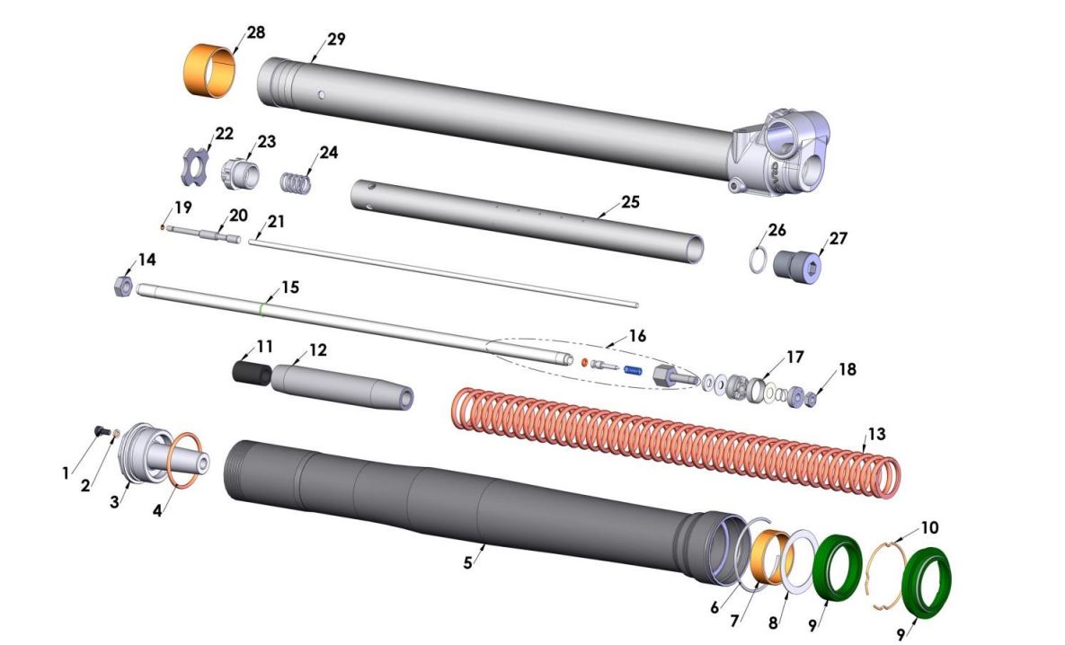 2018 Cobra CX65 - FORKS - LEG ASSEMBLY - BRAKE SIDE