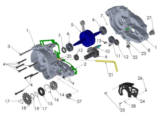 2026 Cobra CX50 SRx FWE - ENGINE - CRANKSHAFT & TRANSMISSION