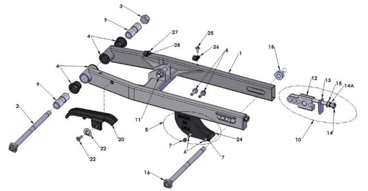 2019 Cobra CX50 FWE - SWINGARM ASSEMBLY
