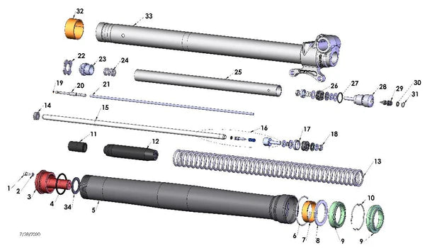 2025 COBRA CX65 - FORKS - LEG ASSEMBLY BRAKE SIDE