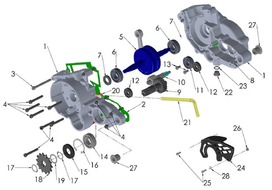 2025 COBRA CX50SRX FWE - BOTTOM END & TRANSMISSION