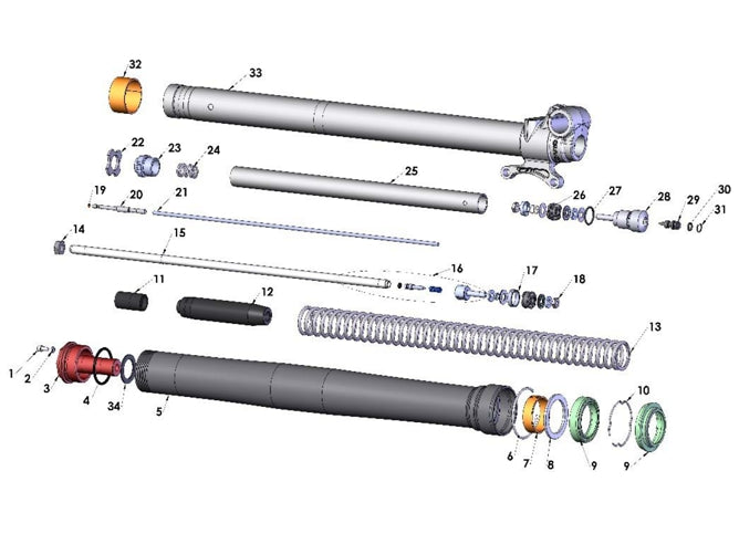 2021-2025 COBRA CX65 - FORK LEG ASSEMBLY - BRAKE SIDE