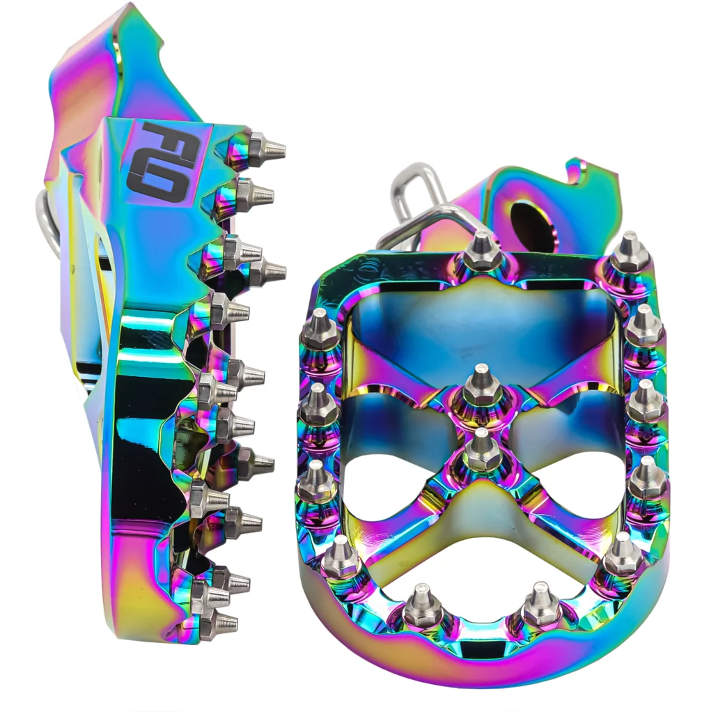 Flo Motorsports Pro Series Footpegs in Jet Fuel color
