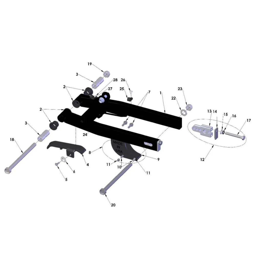 2025 COBRA CX50 - SWINGARM ASSEMBLY (JR)